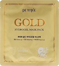 Fragrances, Perfumes, Cosmetics Hydrogel Face Mask with Golden Complex +5 - Petitfee&Koelf Gold Hydrogel Mask Pack +5 Golden Complex