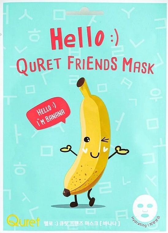 Sheet Mask with Banana Extract - Quret Hello Friends Banana Sheet Mask — photo N1