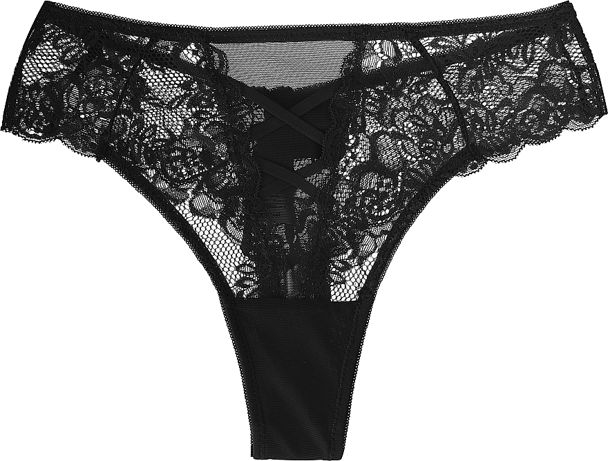 Women Lace Thong bdm550-007, black - Moraj — photo N1