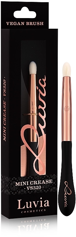 Eyeshadow Blending Brush, VS320, black and rose gold - Luvia Cosmetics Mini Crease Black Rose Gold — photo N1