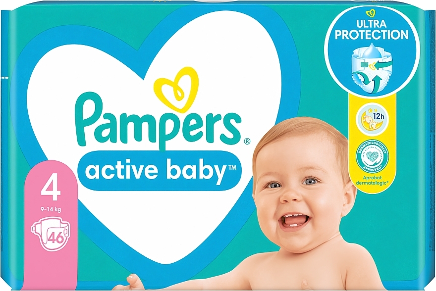 Active Baby 4 Diapers (9-14 kg), 46 pcs. - Pampers — photo N10