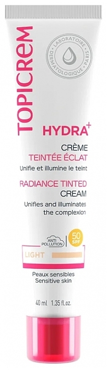 Brightening Tinting Face Cream - Topicrem Hydra+ Radiance Tinted Cream SPF 50 — photo N1