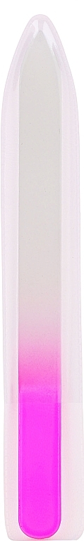 Glass Nail File, 14 cm, white-pink - Top Choice — photo N1