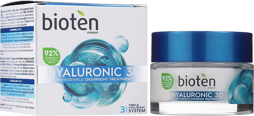 Anti-Wrinkle Night Cream 35+ - Bioten Hyaluronic 3D Night Cream — photo N2
