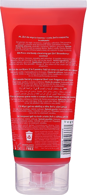 Face & Body Wash Gel with Strawberry Scent - Delia Fruit Me Up! Strawberry Face & Body Gel Wash — photo N2