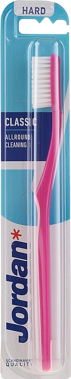 Toothbrush with Hard Bristles "Classic", crimson - Jordan Classic Hard Toothbrush — photo N1