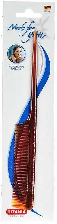 Hair Comb with Tail, 20,5cm, brown - Titania Havannah — photo N2