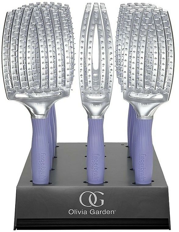 Set - Olivia Garden Fingerbrush Paddle Hair Brush Display — photo N1