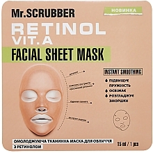 Fragrances, Perfumes, Cosmetics Rejuvenating Sheet Mask with Retinol - Mr.Scrubber Face ID. Retinol Vi. A Facial Sheet Mask