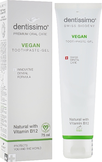 Tooth Paste-Gel "Vegan" with Vitamin B12 - Dentissimo Vegan with Vitamin B12 — photo N1