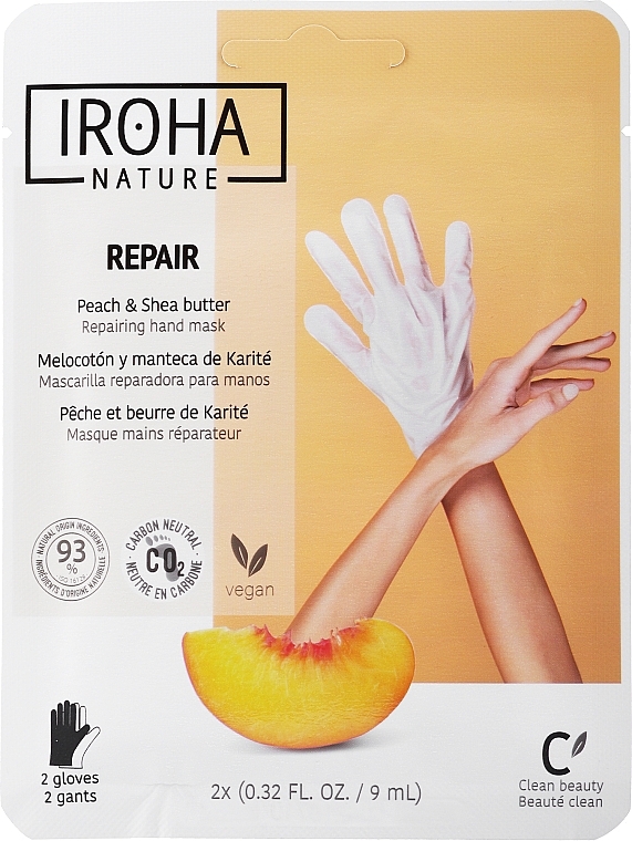 Hand Mask - Iroha Nature Repair Peach Hand Mask Gloves — photo N1