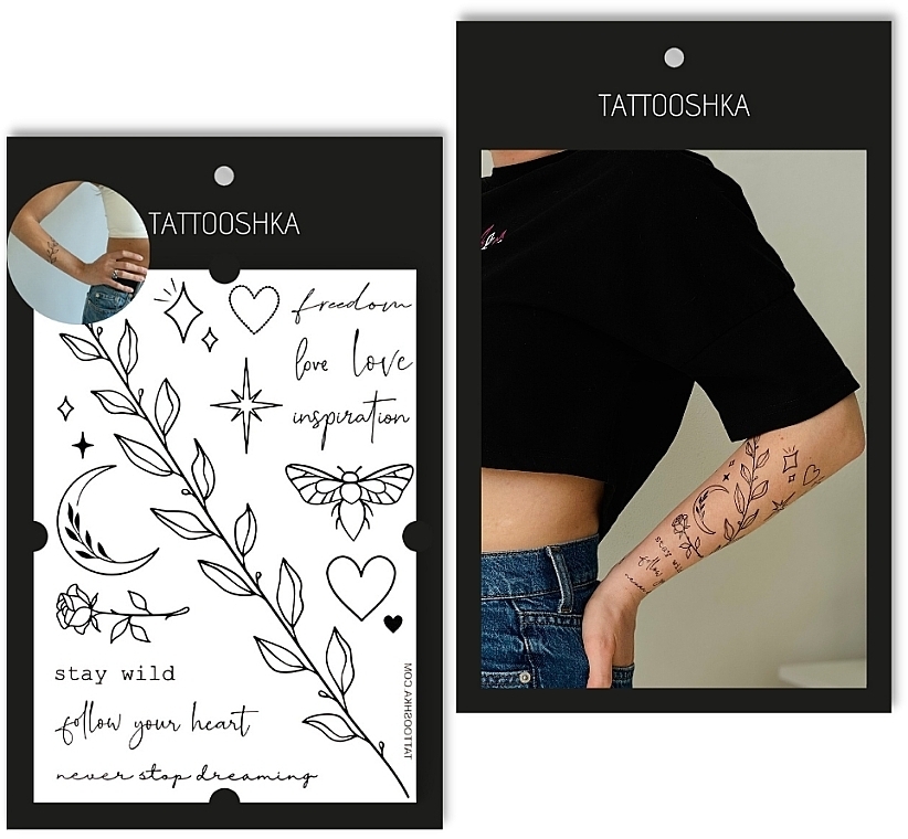 Temporary Tattoo 'Freedom Love' - Tattooshka — photo N1