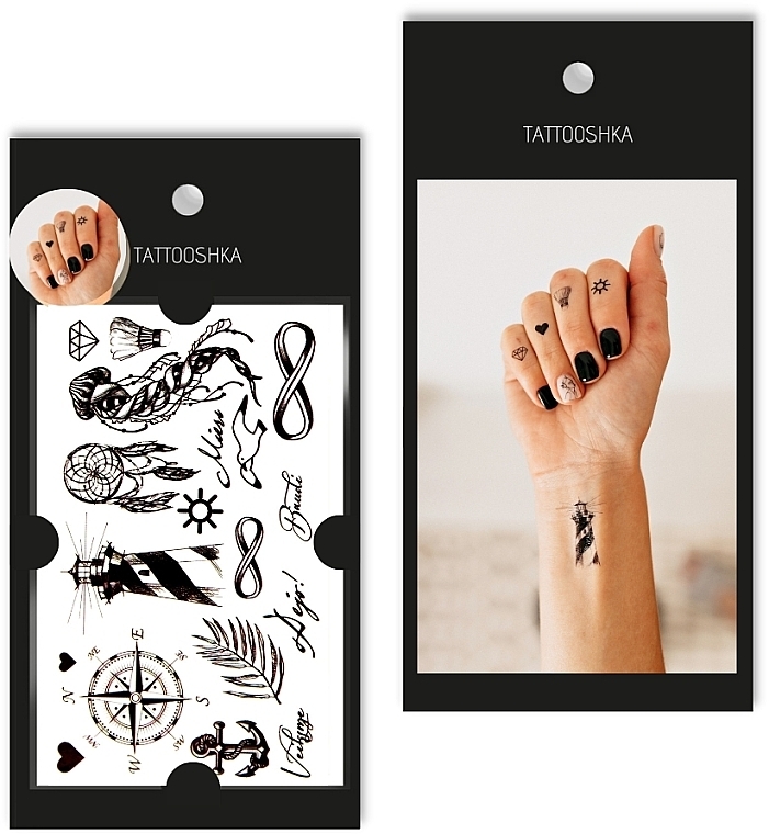 Temporary Tattoo Set 'Sea' - Tattooshka — photo N1