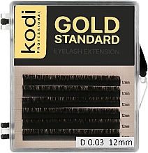 Fragrances, Perfumes, Cosmetics Gold Standard D 0.03 False Eyelashes (6 rows: 12 mm) - Kodi Professional