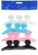 Fragrances, Perfumes, Cosmetics Plastic Multicolor Claw Clips "Fashion Hair", 12 pcs - Comair