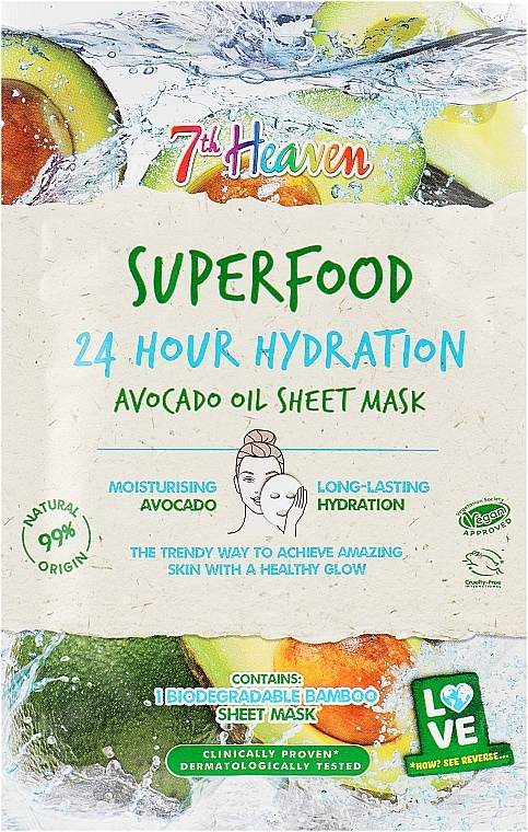 Sheet Mask with Avocado Oil - 7th Heaven Superfood 24H Hydration Avocado Oil Sheet Mask — photo N1