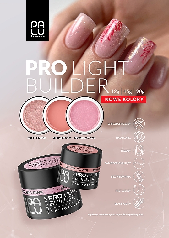 Builder Gel - Palu Pro Light Builder Gel Sparkling Pink  — photo N3