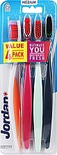 Fragrances, Perfumes, Cosmetics Toothbrushes, 4 pieces, medium (orange, pink, mint, blue) - Jordan Ultimate You Medium