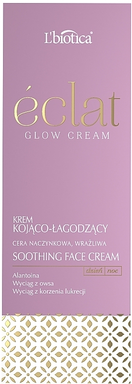 Soothing Face Cream - L'biotica Eclat Glow Face Cream Soothing Anti-Irritation — photo N1