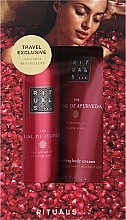 Almond & Indian Rose Flavored Set - Rituals Mini Travel Set Ayurveda (b/cr/70ml + sh/gel/50ml) — photo N1