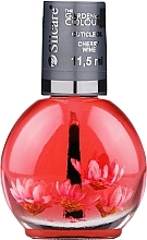 Nail & Cuticle Oil with Flowers - Silcare Cuticle Oil Cherry Wine — photo N1