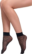 Fragrances, Perfumes, Cosmetics Nylon Socks, black with polka dot - Moraj