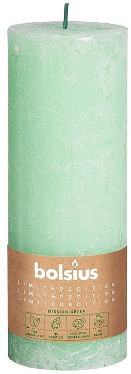 Cylindrical Candle, grren, 190x68 mm - Bolsius — photo N1