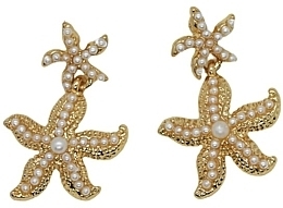 Earrings, starfish with pearls - Lolita Accessories — photo N1