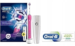 Fragrances, Perfumes, Cosmetics Set - Oral-B Pro 750 3D White Pink Set