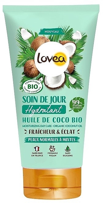 Moisturizing Day Cream - Lovea Moisturizing Day Care Organic Coconut Oil — photo N1