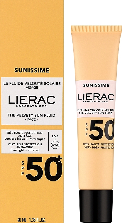 Sunscreen Face Fluid - Lierac Sunissime The Velvety Sun Fluid SPF50+ — photo N2