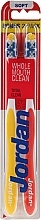 Fragrances, Perfumes, Cosmetics Toothbrush Soft "Total Clean", red+yellow - Jordan Total Clean Soft