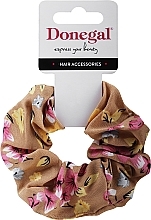 Fragrances, Perfumes, Cosmetics Scrunchie, FA-5647, beige with flowers - Donegal