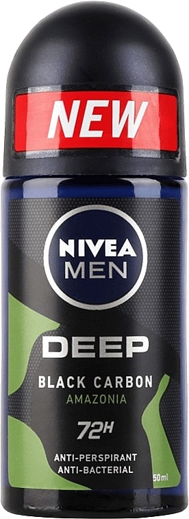 Men's Roll-On Deodorant  - NIVEA MEN Deep Black Carbon Amazonia 72H Anti-Perspirant — photo N1