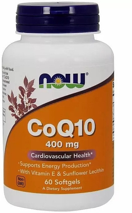 Coenzyme Q10, 60 capsules - Now Foods CoQ10 With Vitamin E & Lecithin — photo N1