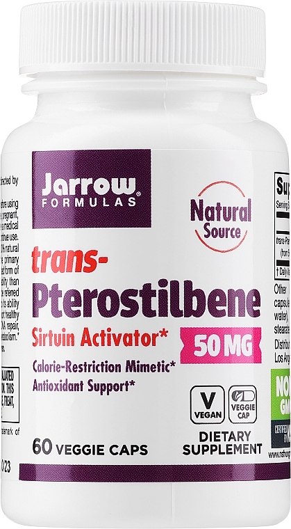 Trans-Pterostilbene - Jarrow Formulas Trans-Pterostilbene, 50 mg — photo N1