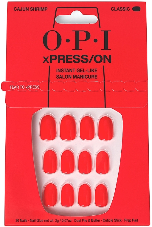 False Nail Set - OPI Xpress/On Cajun Shrimp — photo N2