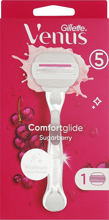 Razor with 1 Replacement Cassette - Gillette Venus Comfortglide Sugarberry — photo N1