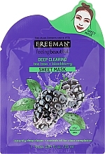 Fragrances, Perfumes, Cosmetics Sheet Mask "Tea Tree and Blackberry" - Freeman Sheet Mask