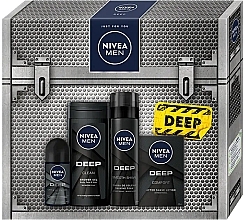 Fragrances, Perfumes, Cosmetics Set - Nivea Deep Collection (deo/roll/50ml + sh/gel/250ml + sh/foam/200ml + after/sh/lot/100ml)