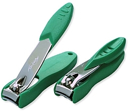 Fragrances, Perfumes, Cosmetics Nail clippers, 6 cm, chrome plated, with plastic nail container, green - Erlinda Solingen Germany Nail Clippers With Nail Collection Box