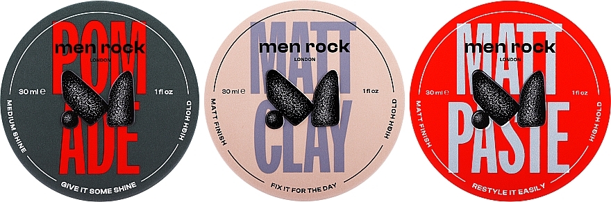 Set - Men Rock Hair Deal (clay/30ml + paste/30ml + pomade/30ml) — photo N2