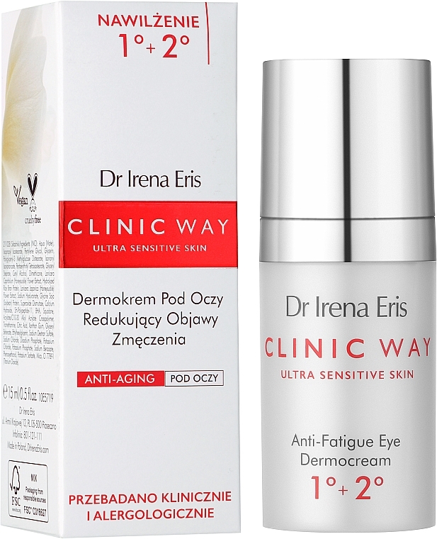 Day & Night Eye Cream "Hyaluronic Smoothing" - Dr Irena Eris Clinic Way 1°-2° anti-wrinkle skin care around the eyes — photo N2