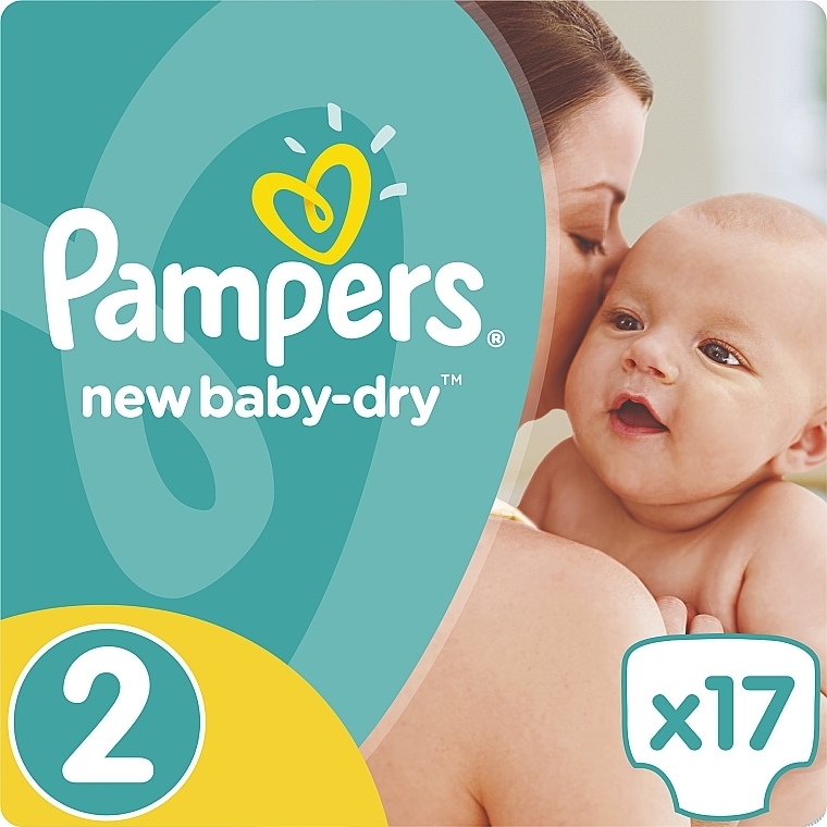 New Baby-Dry Diapers, Size 2, 3-6 kg, 17 pcs - Pampers — photo N1