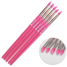 Fragrances, Perfumes, Cosmetics Silicone Brush Set, 5pcs - Silcare