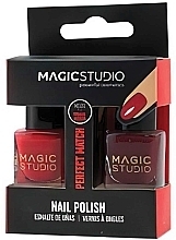 Fragrances, Perfumes, Cosmetics Nail Polish Set, red and burgundy - Magic Studio 2 Nail Polish Pack (nail/polish/2pcs)