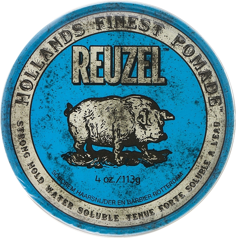 Hair Styling Pomade - Reuzel Blue Strong Hold Water Soluble High Sheen Pomade — photo N4
