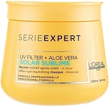 Fragrances, Perfumes, Cosmetics Nourishing After Sun Hair Mask - L'oreal Professionnel Serie Expert Solar Sublime UV Filter + Aloe Vera