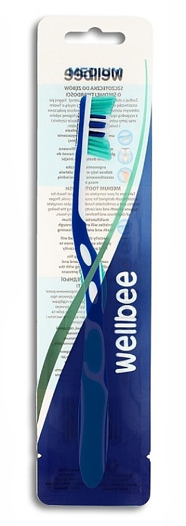 Medium-Hard Toothbrush, purple and red - Wellbee — photo N2