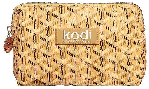 Cosmetic Bag 'Delta' S, yellow with print, textile - Kodi Professional — photo N1